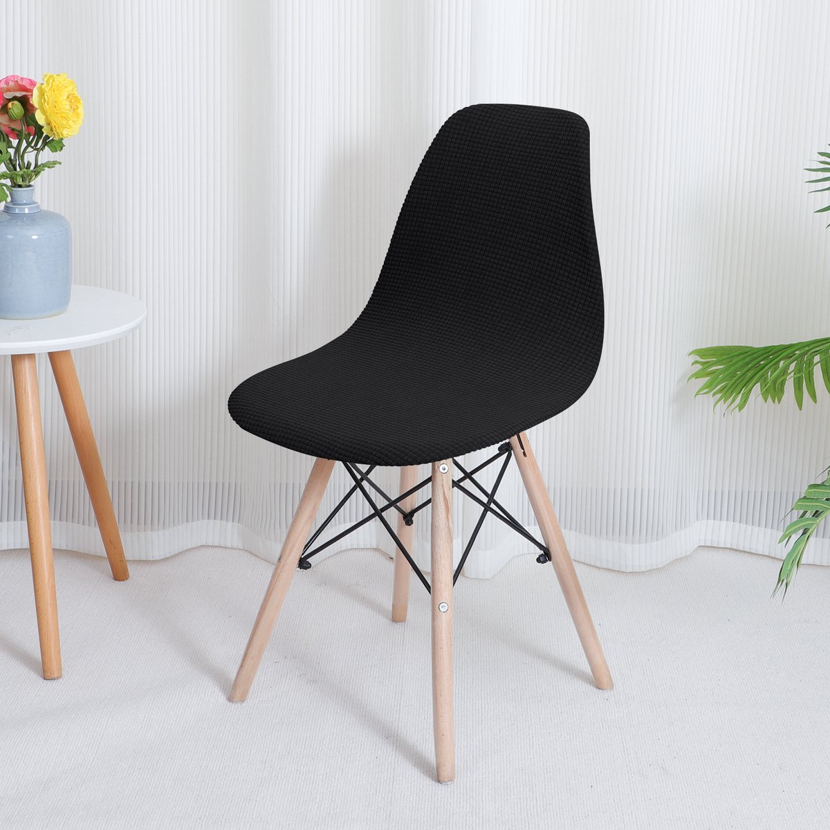 Covers by Ralfos* Stoelhoes Waterafstotend Zwart | Scandinavische Kuipstoel | Verkrijgbaar per stuk, Set van 4, 6 en 8 | Volumekorting | Hoes | Scandinavisch Beschermend | Luxe en Chic | Zacht | Duurzame oplossing | Stijlvol | Wonen
