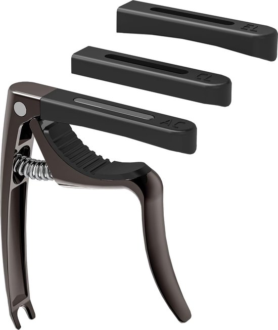 C3 capodaster, 4-in-1 gitaar capo met bridge pin puller, capo voor akoestische gitaar elektrische gitaar klassieke gitaar bas ukelele banjo mandoline, 3 siliconen koppen, gitaaraccessoires,