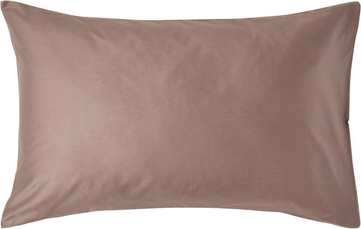 Homescapes Biologisch Kussensloop 50x75 cm – Bruin – 100% Egyptisch Katoen Satijn – Draaddichtheid 400