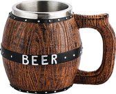 Bierglazen - Bierpul hout - Bierglas - Bierpullen - Roestvrijstalen houten vat biermok
