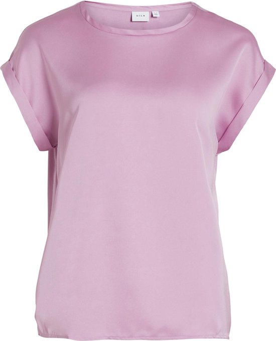 VILA VIELLETTE S/S SATIN TOP - NOOS