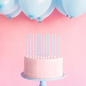 Partydeco - Verjaardagskaarsjes licht blauw (12 stuks)