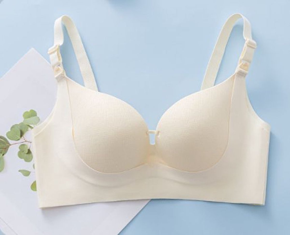 Wow Peach - Shaped Seamless Voedings BH - Padded Beha - Zonder Beugel - Naadloos - Borstvoeding - Nursing - Mama - Comfort - Soft - Ademend - Kleur: Creme - Maat: Medium