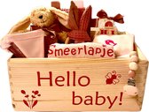 Luxe baby giftset roze, geboorte geschenkset, baby giftbox, duurzaam kraamcadeau meisje
