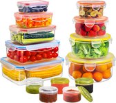 Voedselopslagcontainers met deksel, luchtdichte opslagcontainerset, opslagcontainers met deksel, BPA-vrije voedselopslagdozenset - 100% lekvrij, magnetron- en vriezerbestendig