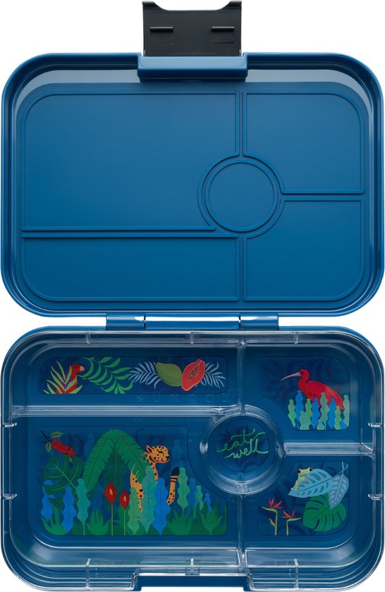 Yumbox Tapas XL - lekvrije Bento box lunchbox - 5 vakken - Monte Carlo Blue / Jungle tray