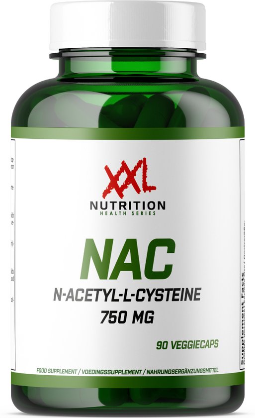 XXL Nutrition - NAC (N-Acetyl L-Cysteine) 750mg - Aminozuur Supplement - 90 Veggiecaps
