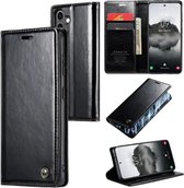 CaseMe - Étui de téléphone adapté pour Samsung Galaxy S24 Plus - Étui portefeuille à rabat - Fermeture magnétique - Zwart