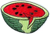 Watermeloen Meloen Strijk Embleem Patch 8 cm / 5.4 cm / Groen Rood