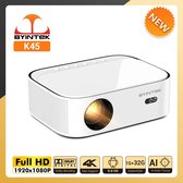 Byintek - Projecteur Wifi - Beamer - Wifi Beamer - Projecteur - Home Cinema - 4K - 1920x1080 - Wit - Wifi - Bluetooth