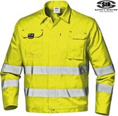 SIR SAFETY MISTRAL Hi Vis Reflecterend Stof Werkjas HEREN Veiligheidsjas Geel - EN ISO 20471 Klasse 2 - Versterkte Dubbele Naden - Borstzakken Met Klep