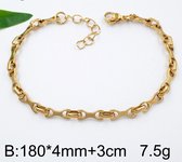 Bracelet en or Acier pierres claires 7378