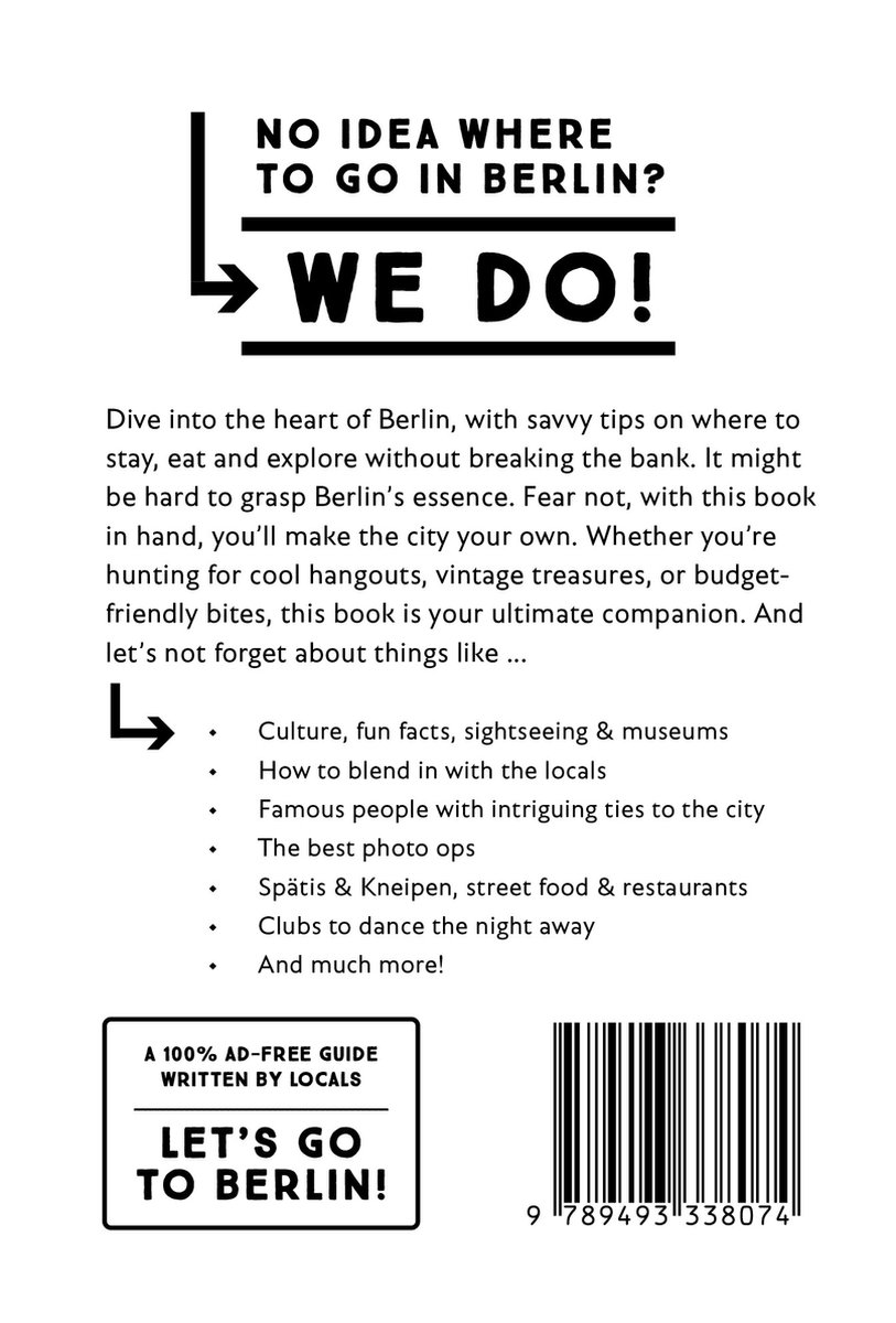 Boek 'We Do!' met tips voor Berlijn. Tekst: 'NO IDEA WHERE TO GO IN BERLIN? WE DO!'