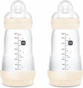Biberon MAM Easy Start Anti-Colic A139 - Biberon anti-colique breveté avec tétine en silicone ultra-doux Skinsofttm, bébés à partir de 2 mois, 2 pièces, 260 millilitres, différents modèles