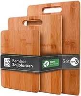 Bamboe snijplanken set van 3 - Houten keuken snijplank - Antibacteriële snijplank