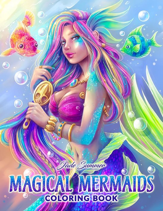 Magical Mermaids: An Adult Coloring Book with Beautiful Mermaids and Fantasy Scenes for Stress Relief and Relaxation