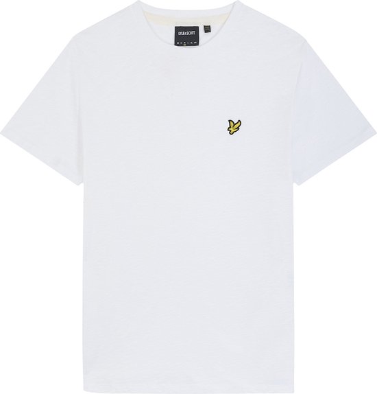 Lyle & Scott Slub T-shirt Polo's & T-shirts Heren - Polo shirt - Wit - Maat XL