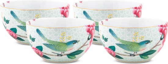 Bol Pip Studio Blushing Birds - Jaune, 12 Cm, Motif Oiseaux Et Fleurs (Neuf, Porcelaine)