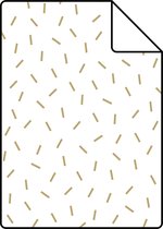 Proefstaal ESTAhome behangpapier grafisch motief wit en goud - 139127 - 26,5 x 21 cm