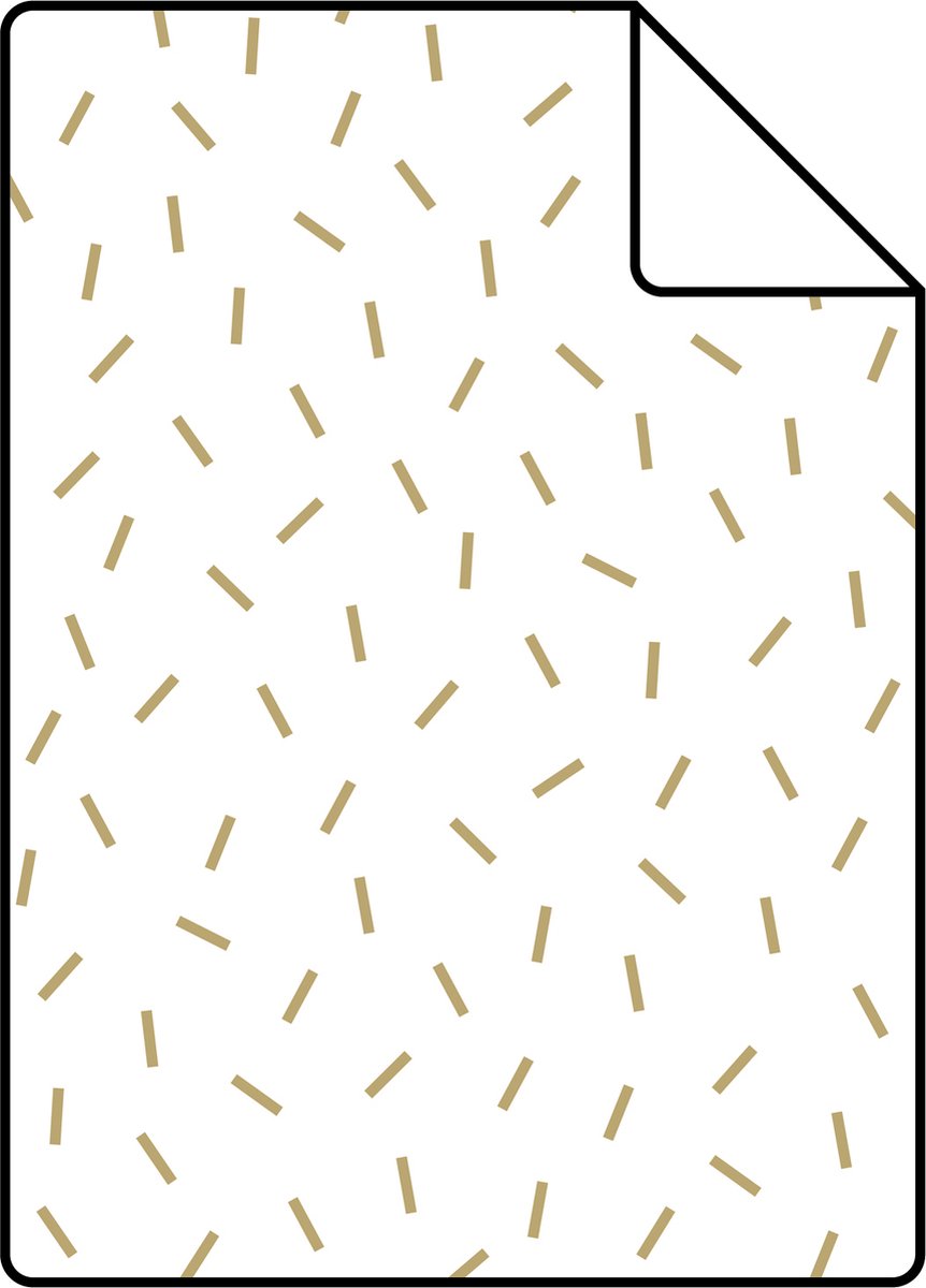 Proefstaal ESTAhome behang grafisch motief wit en goud - 26.5 x 21 cm - 139127-S