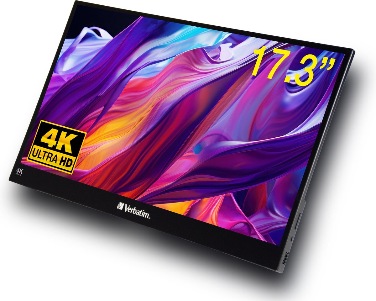 Verbatim PMT-17-4K 17.3 4K Ultra HD Touchscreen Portable IPS Monitor