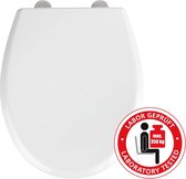 Wc-bril Gubbio, hygiënische toiletbril met softclose, stabiel wc-deksel tot 350 kg belastbaar, met Fix-Clip bevestiging, van antibacterieel Duroplast, wit