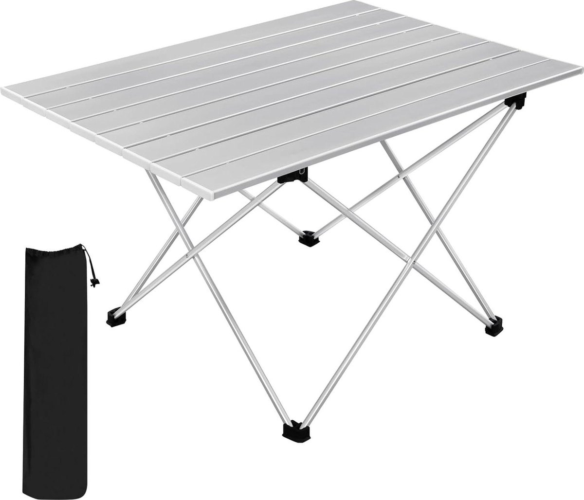 Campingtafel van aluminium klaptafel draagbaar ruimtebesparend en licht voor picknick tuin 68 x 46 x 40 cm zilver camping table