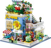 Ainy - Nanoblocks Bloemen winkel | City & friends Adventure | Classic Creator STEM speelgoed bouwpakket | Botanical bloemenboeket winkel modelbouw voor volwassenen | 2091 bouwstenen (niet compatibel met lego / mould king