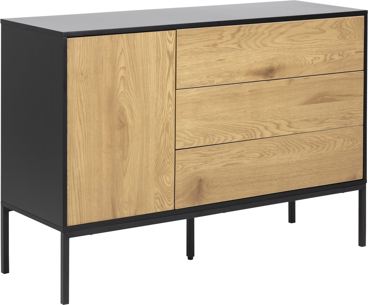 Sea dressoir 1 deur en 3 lades, zwart.