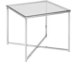 Meubelen-Online - Bijzettafel Criss - vierkant - helder glas