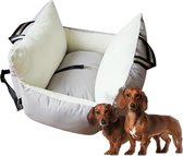 Goldcave Hondenmand voor in de Auto - Extra Zachte Luxe Uitvoering - Autostoel voor Hond - Automand - Hondenbed - Lichtgrijs