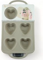 Muffin Cupcake siliconen bakvorm met 6 hart vormpjes