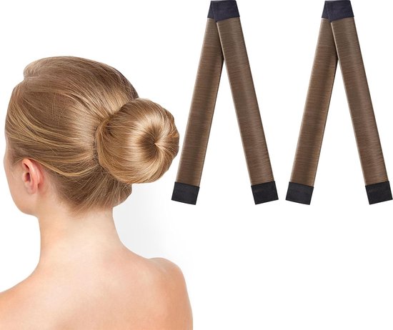 Knot Shaper, 2 stuks Easy Donut Bun Maker voor haar, French Twist Fold Wrap Snap Band voor het maken van doe-het-zelf-haarstijlen, Ballet Hair Deft Bun Hair Styling Accessoires voor meisjes