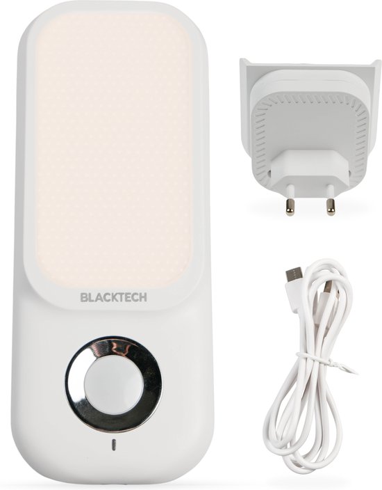 Blacktech® - LED dans une prise et sans fil - Capteur de mouvement automatique - Portée de 6 mètres - Enfants & Bébé - Peut être utilisée comme lampe de poche - Mode SOS - Lampe de nuit à économie d'énergie