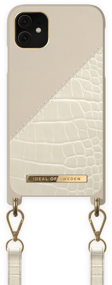 iDeal of Sweden Phone Necklace Case voor iPhone 11/XR Cream Beige Croco