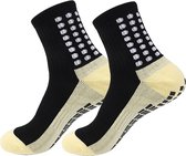 Ychee - Antislip Kindersokken - Extra Grip Sokken - Trampoline - Spelen - Binnenspeeltuin - Indoor - Voetbal - Veilig - Comfort - One Size - Maat 28-33 - Zwart