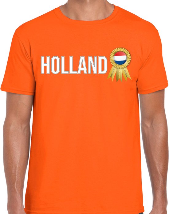 Bellatio Decorations Verkleed shirt heren - Holland - oranje - supporter - themafeest - Nederland M