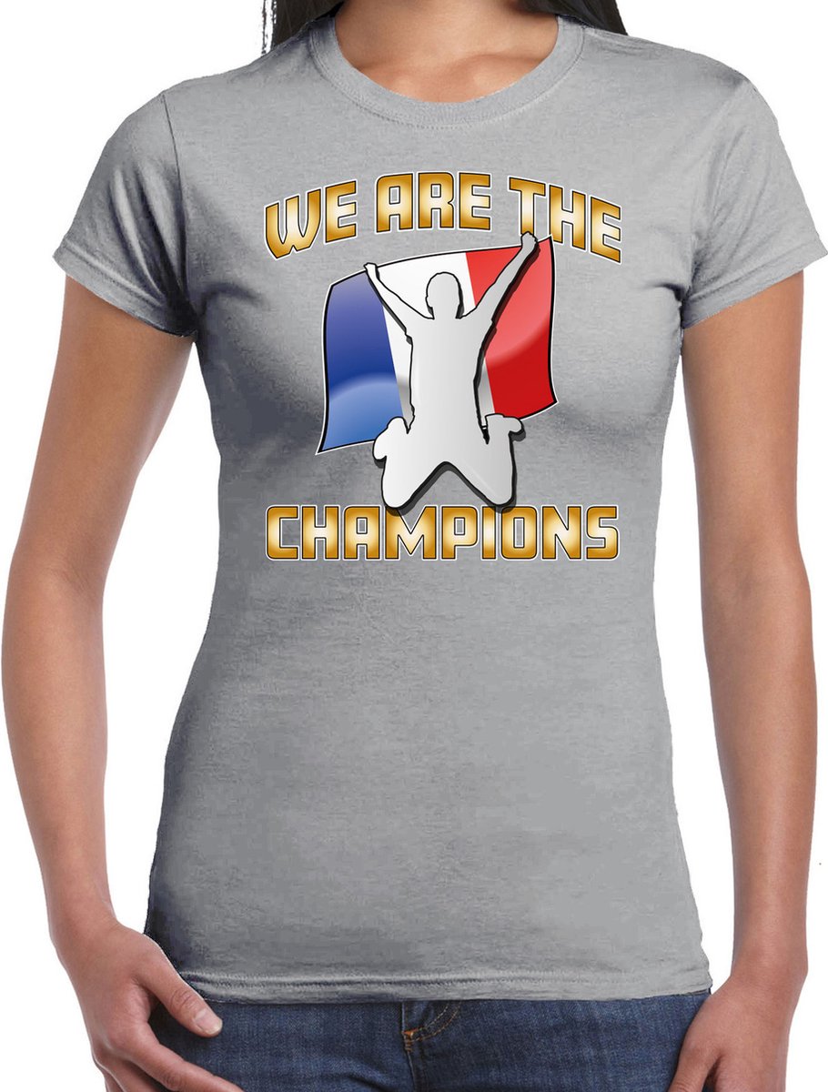 Bellatio Decorations Verkleed shirt voor dames - Frankrijk - grijs - voetbal supporter - themafeest XXL