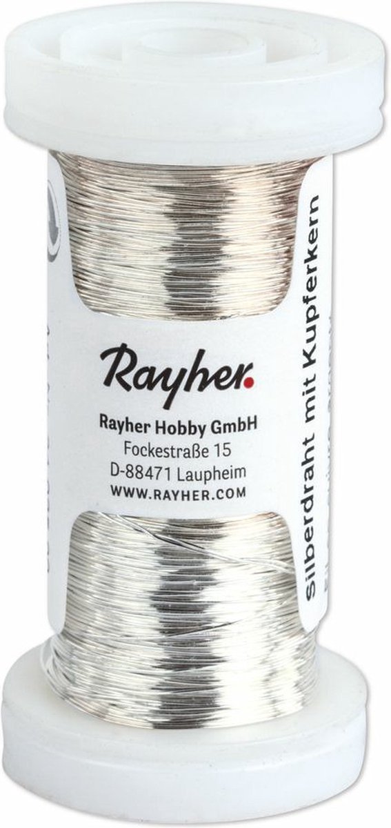Rayher Bloemendraad of ijzerdraad - zilver - 0.3 mm dik - 100 meter snoer - metaaldraad - bindmaterialen