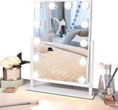 Montzys® Hollywood Spiegel met Verlichting - Make Up Spiegel - LED Dimbaar Licht - 47.5x30cm - Inclusief 10x Vergroting