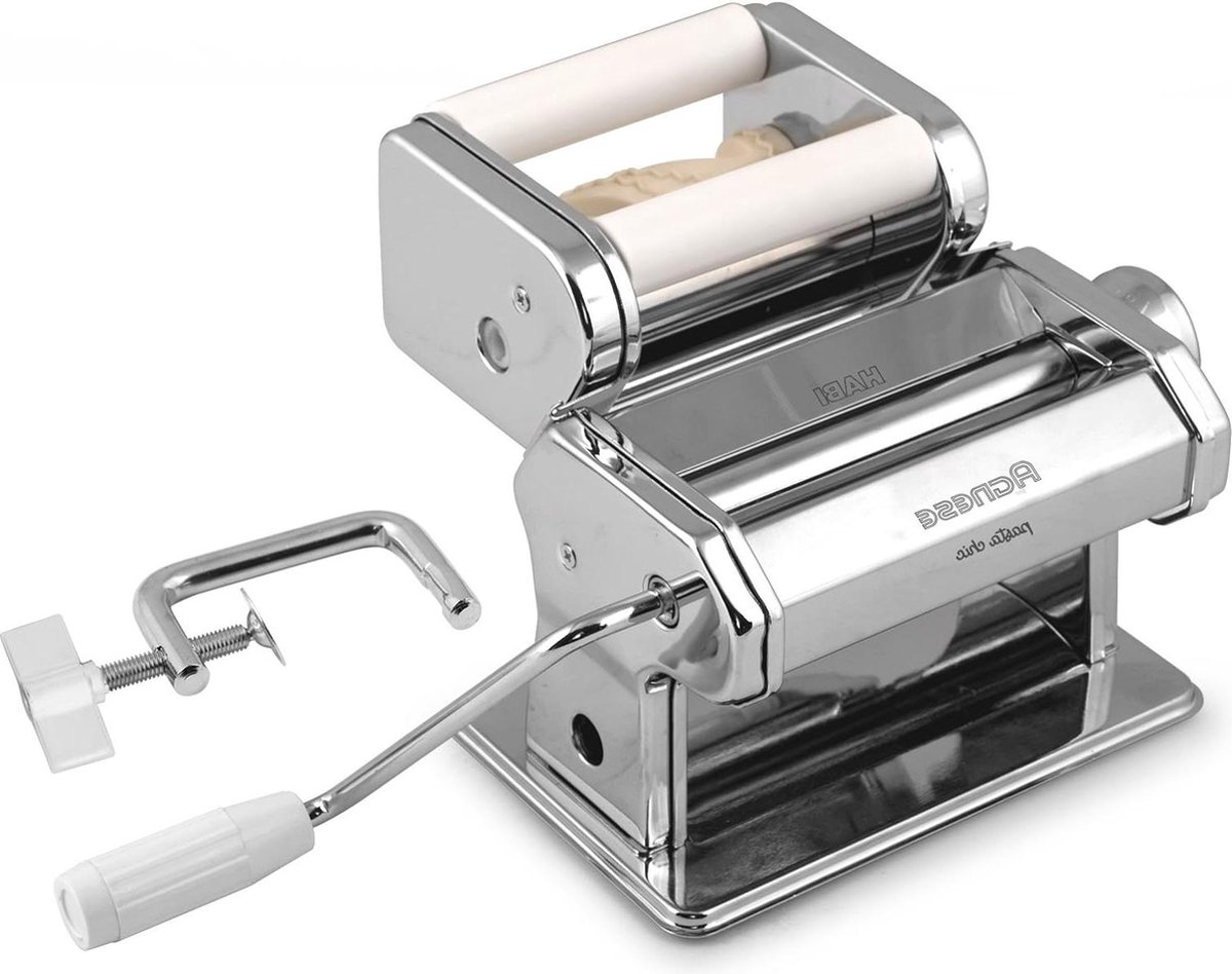 Pastamachine voor ravioli 150 mm roestvrij staal nikkel kunststof PVC Habi 8409700 pasta roller
