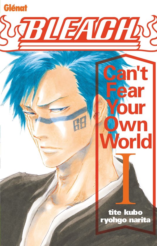 Bleach : Can't Fear Your Own World, tome 1 manga. Un homme aux cheveux bleus et aux marques bleues sur le visage.