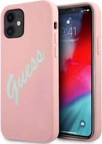 GUESS Silicone Vintage Backcase Hoesje iPhone 12 Mini - Roze