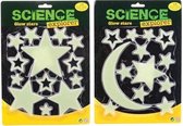 Sterren Glow In The Dark Set - 13 Stuks - Muurstickers - Science Explorer - Plafondstickers - Stickers - Lichtgevende Stickers - Kinderkamer Versiering - Muurstickers - Stickers Kinderkamer - Jongens - Meiden - Kinderen -- Licht Versiering - Assorti