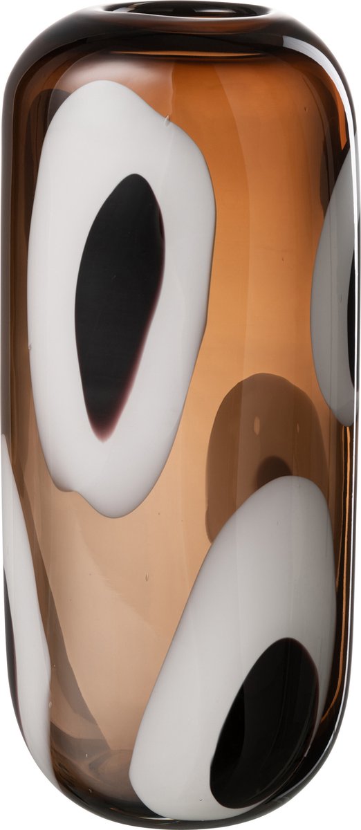 J-Line vaas Izzy - glas - wit/bruin - large - 37 cm hoog Multi