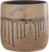 J-Line Pot De Fleur Goutte Ceramique Beige/Gris Medium