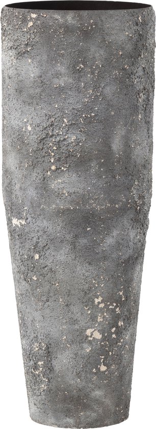 J-Line Vase Cylindrique Rugueux Metal Gris