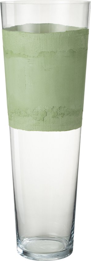 J-Line vaas Delph - glas - transparant/groen - extra large