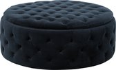 J-Line pouf wilson boutons velours anthracite 39 x 100 x 100