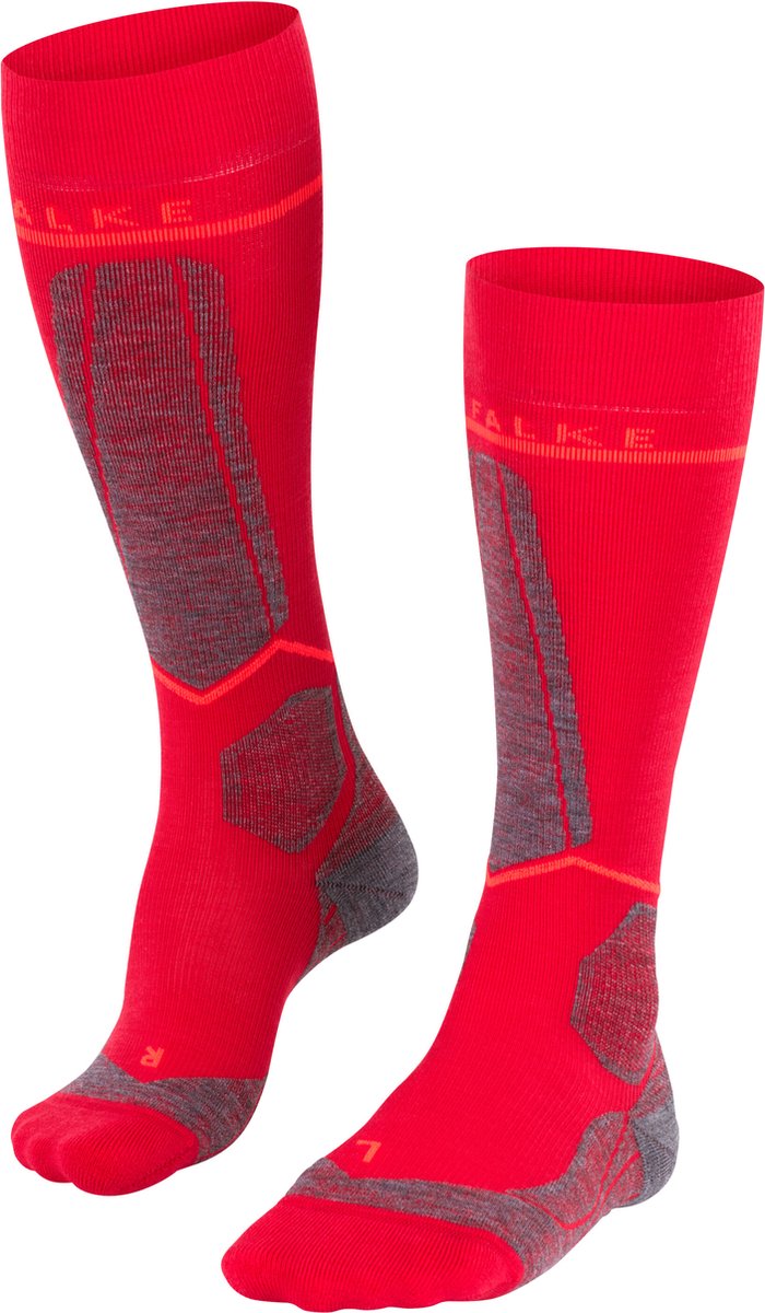 FALKE SK Wool met compressie wol functioneel materiaal compressie skisokken dames W2 Rood